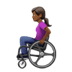 👩🏾‍🦽 woman in manual wheelchair: medium-dark skin tone display on Apple